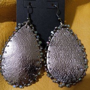 Suede Beaded Earrings